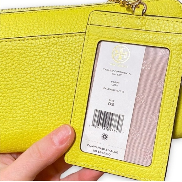 Tory Burch Thea Zip Continental Pebble Leather Wallet - Picture 7 of 9